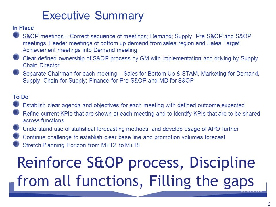 My S Op Process In Jan Executive Summary In Place S Op Meetings Correct Sequence Of Meetings Demand Supply Pre S Op And S Op Meetings Ppt Download