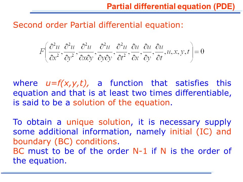 Numerical Methods To Solve Parabolic Pdes Mathematical Models 5 Classification Classification Based On The Type Of The Solution Except Usually The Ppt Download