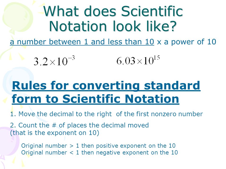 What does Scientific Notation look like.