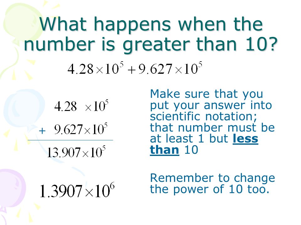 What happens when the number is greater than 10.