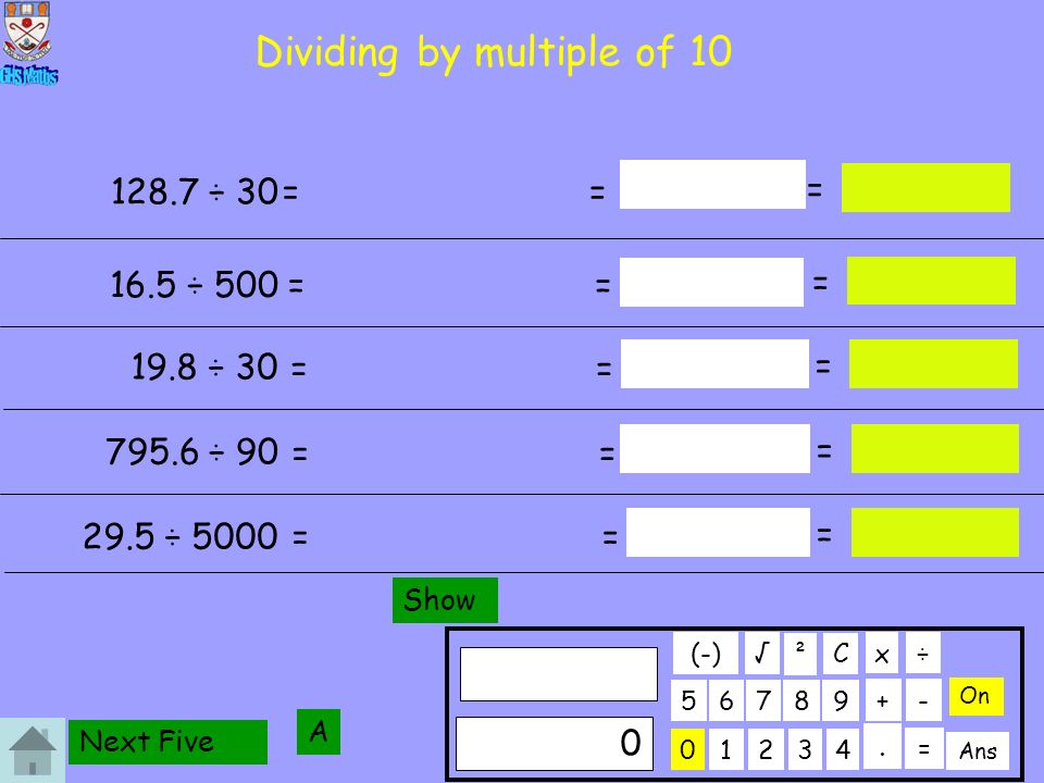 Dividing by multiple of C.