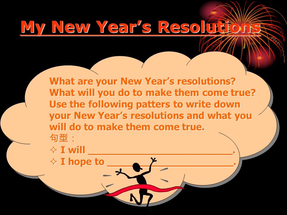What are your New Year’s resolutions. What will you do to make them come true.