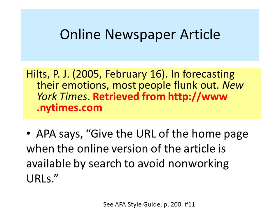 Formatting Newspaper Articles Apa 6th Ed Newspapers Formatted Differently Than Journals New Drug Appears To Sharply Cut Risk Of Death From Heart Failure Ppt Download
