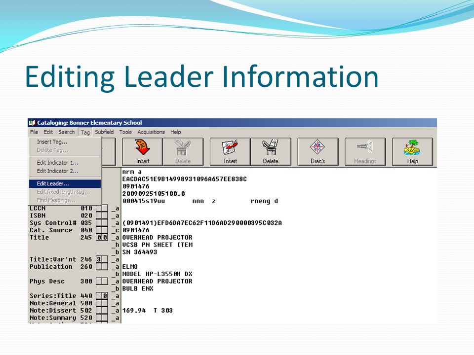 Editing Leader Information