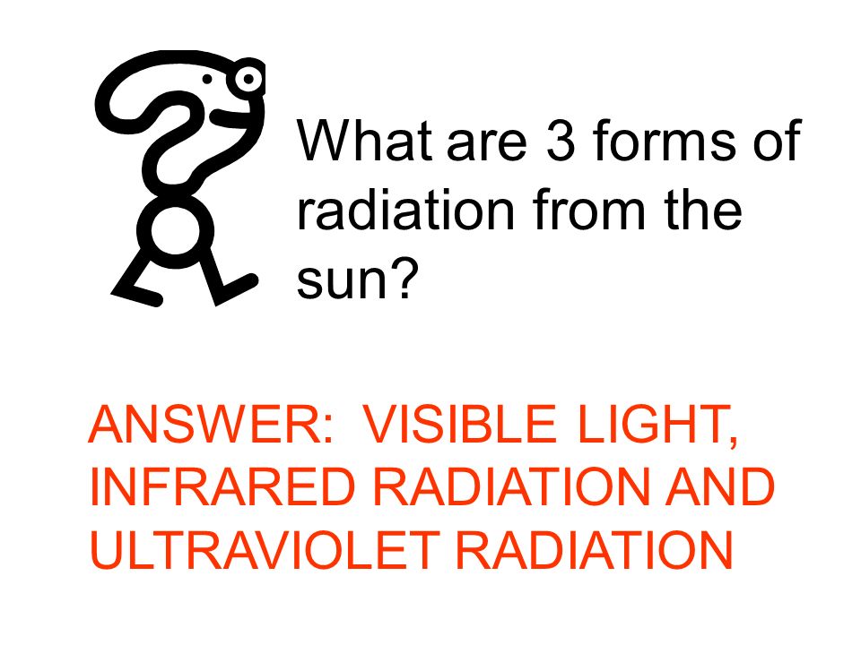 What are 3 forms of radiation from the sun.
