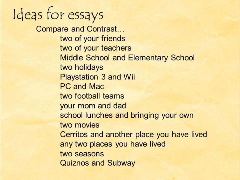 Essay compare and contrast two friends holidays