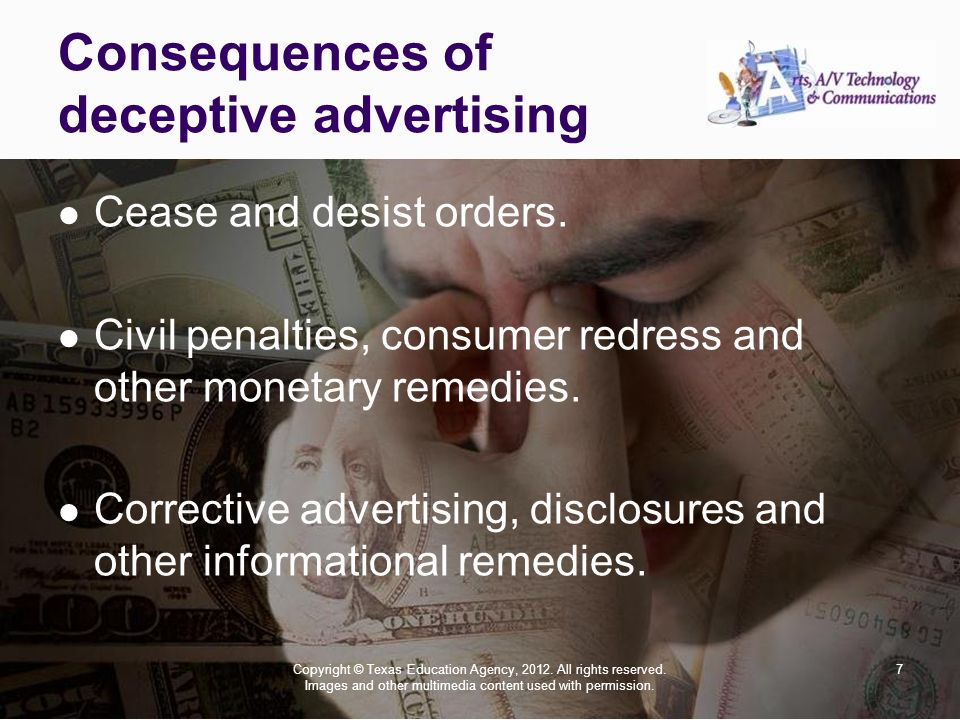 Consequences of deceptive advertising Cease and desist orders.