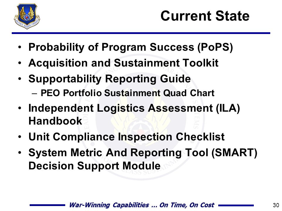 Sustainment Quad Chart