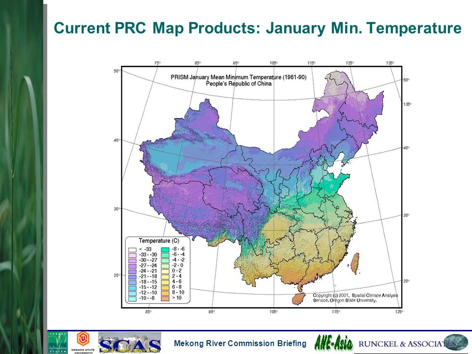 Mekong River Commission Briefing Current PRC Map Products: January Min. Temperature