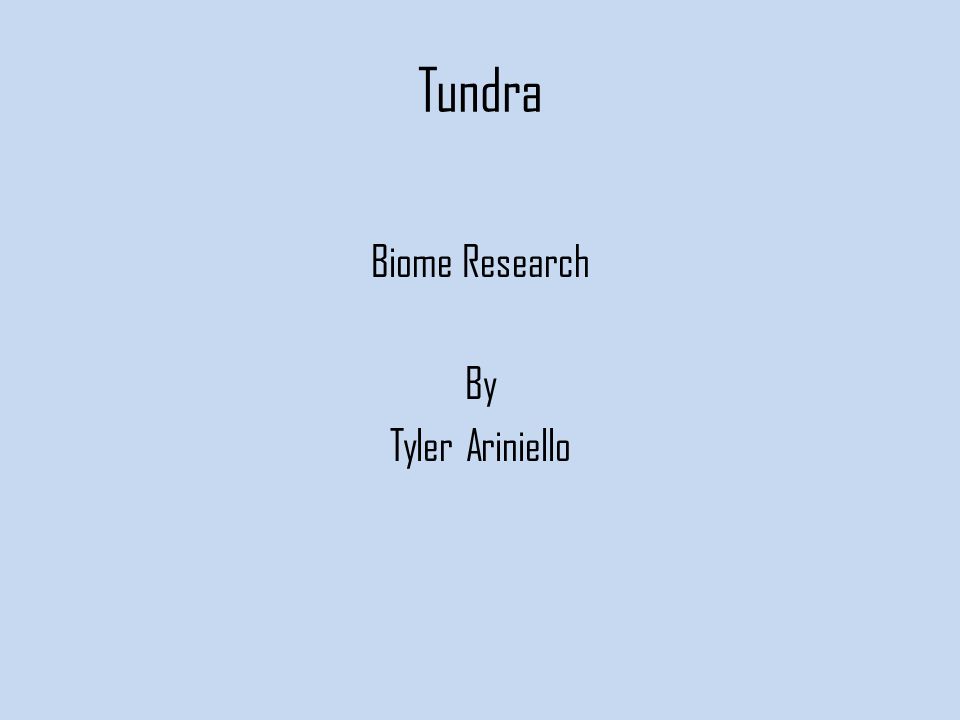 Tundra Biome Research By Tyler Ariniello