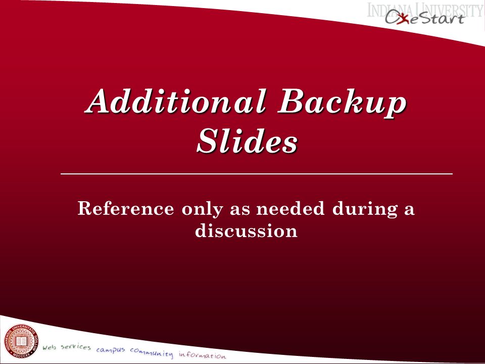 Additional Backup Slides Reference only as needed during a discussion