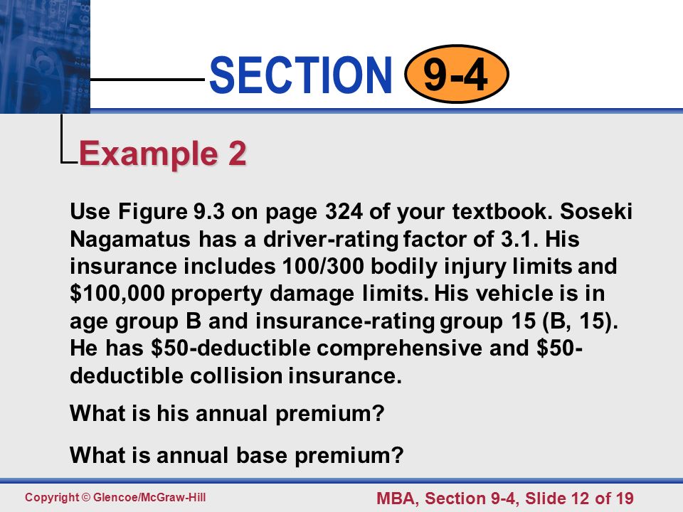 Click to edit Master text styles Second level Third level Fourth level Fifth level 12 SECTION Copyright © Glencoe/McGraw-Hill MBA, Section 9-4, Slide 12 of Use Figure 9.3 on page 324 of your textbook.