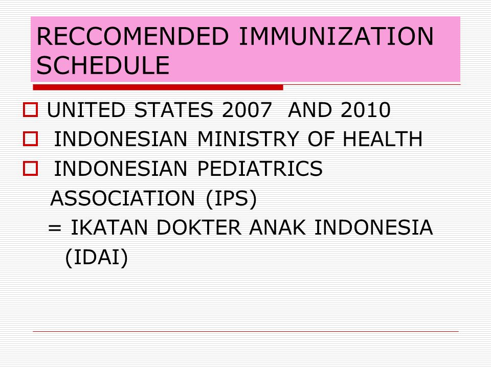 Immunization And Vaccine Preventable Diseases Department Of