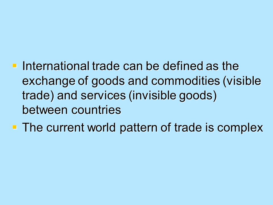 invisible trade definition