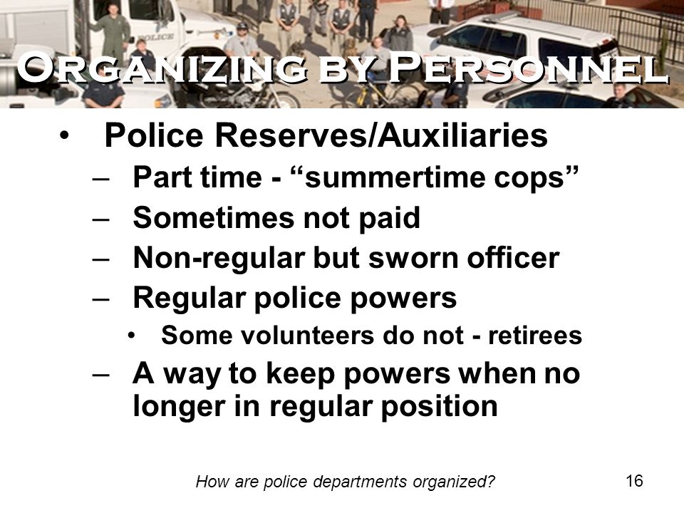 How are police departments organized.
