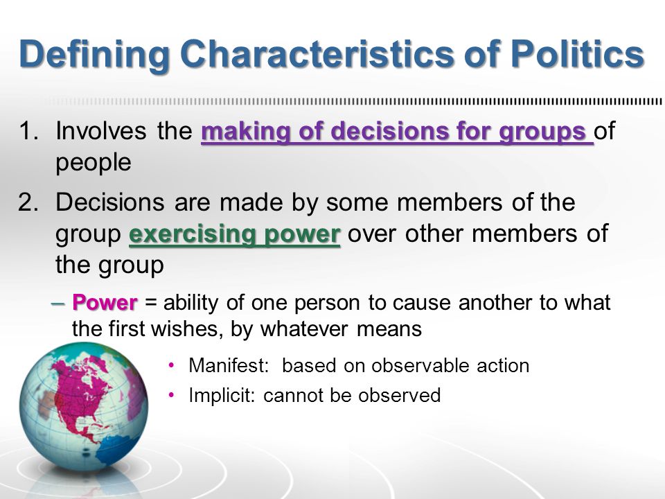 characteristics of political science