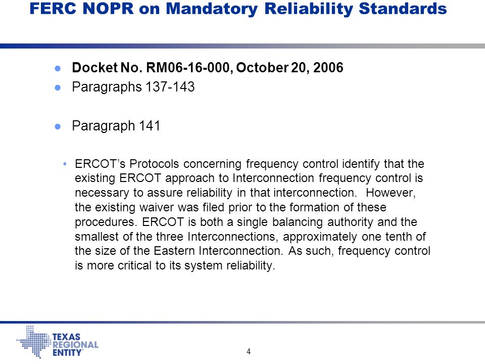 4 FERC NOPR on Mandatory Reliability Standards ●Docket No.
