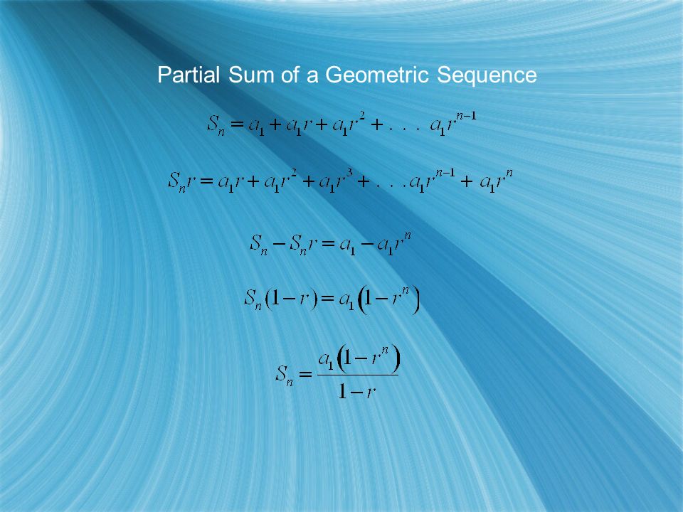 Partial Sum of a Geometric Sequence