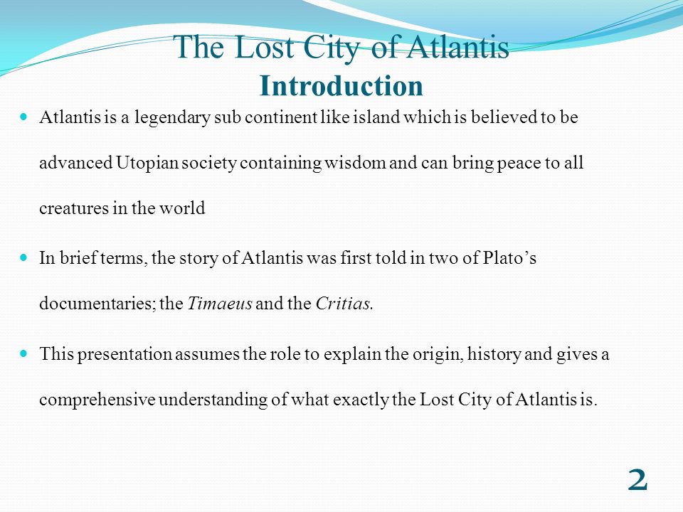 student s name college 1 the lost city of atlantis introduction