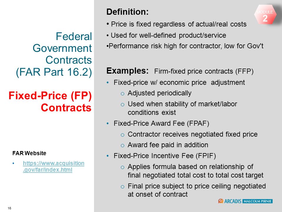 1 MODULE 2 Types of Federal Contracts and Project Management Requirements  for Each Please charge your time to: 30FDPMTR.0000 (and your division code)  Certified. - ppt download