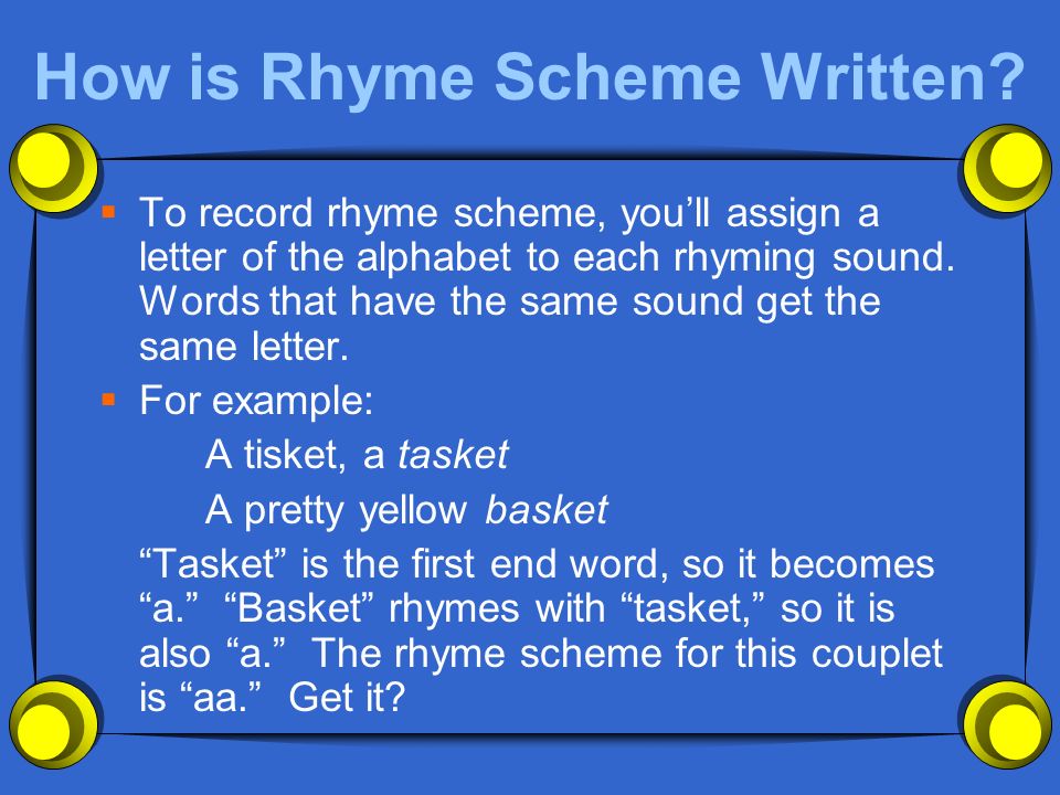 How is Rhyme Scheme Written.
