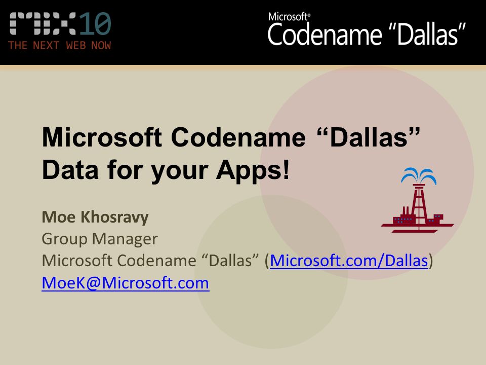 Microsoft Codename Dallas Data for your Apps.