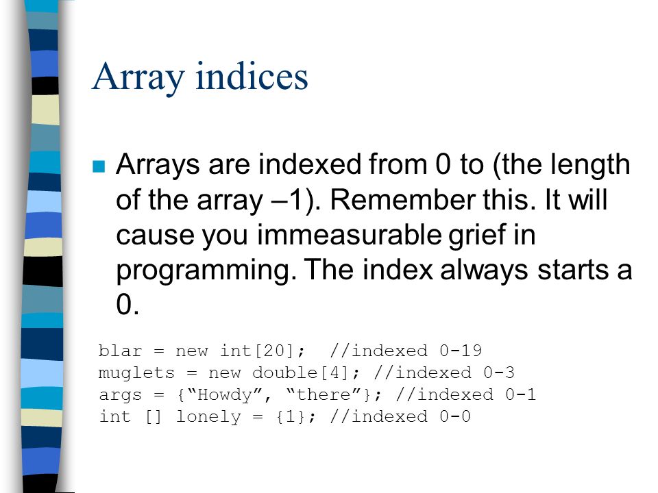 Chapter 6- Arrays. Overview n What are arrays? n Declaring/initializing ...
