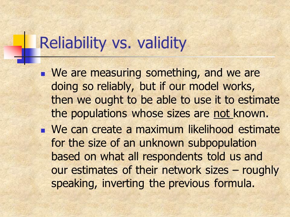 Reliability vs.