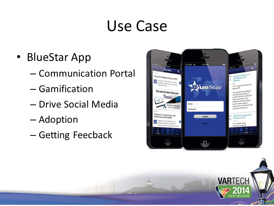 Use Case BlueStar App – Communication Portal – Gamification – Drive Social Media – Adoption – Getting Feecback