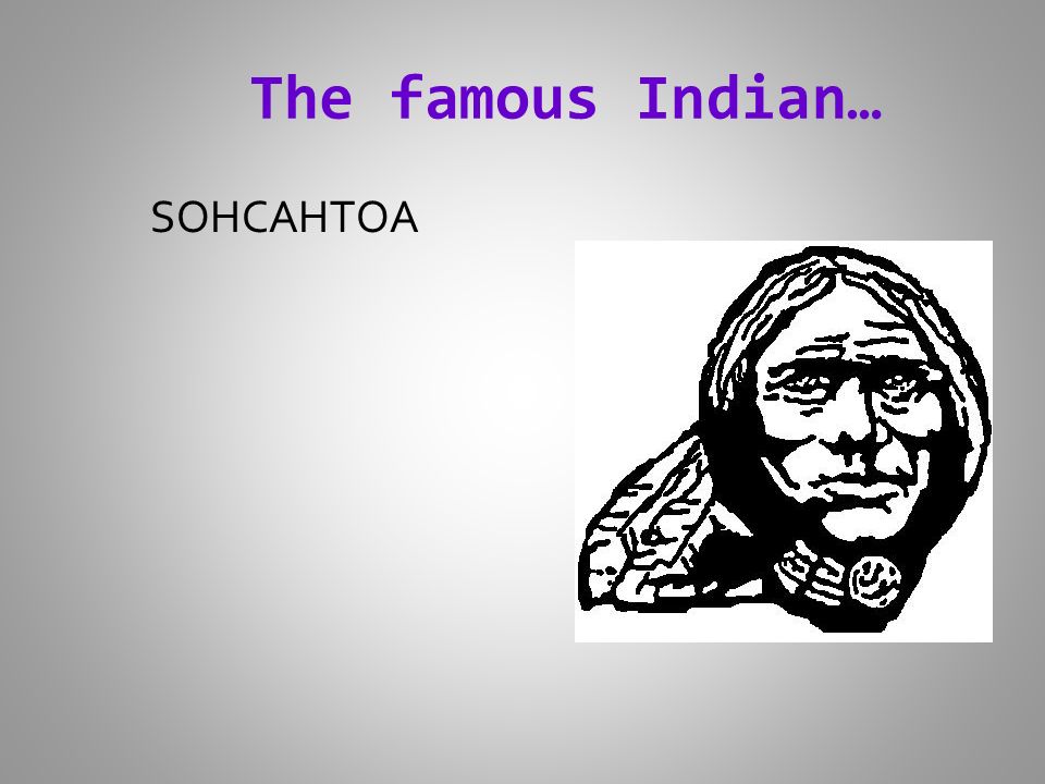 The famous Indian… SOHCAHTOA