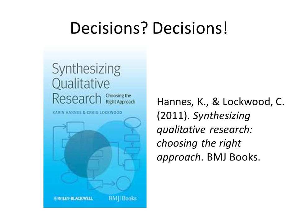Synthesizing Qualitative Research: Choosing the Right Approach (Key Concepts)