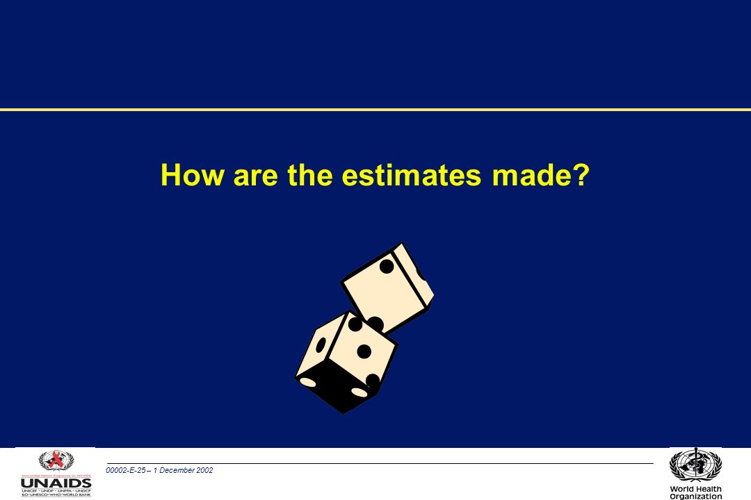 00002-E-25 – 1 December 2002 How are the estimates made