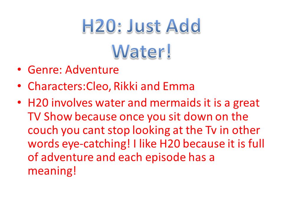Meaning h20 what does