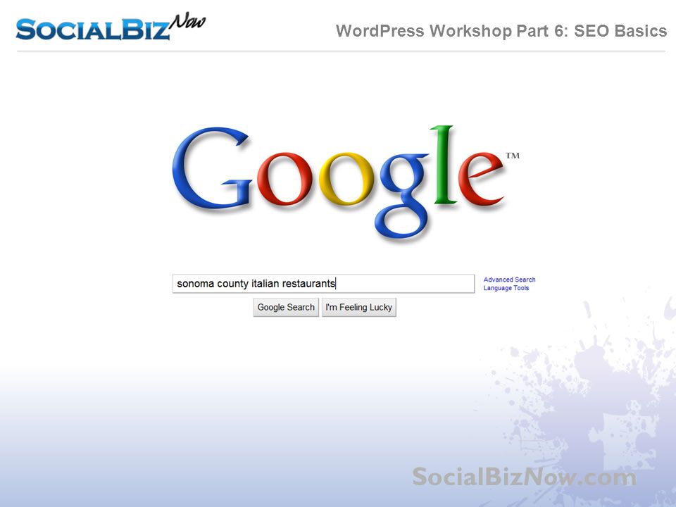 WordPress Workshop Part 6: SEO Basics SocialBizNow.com