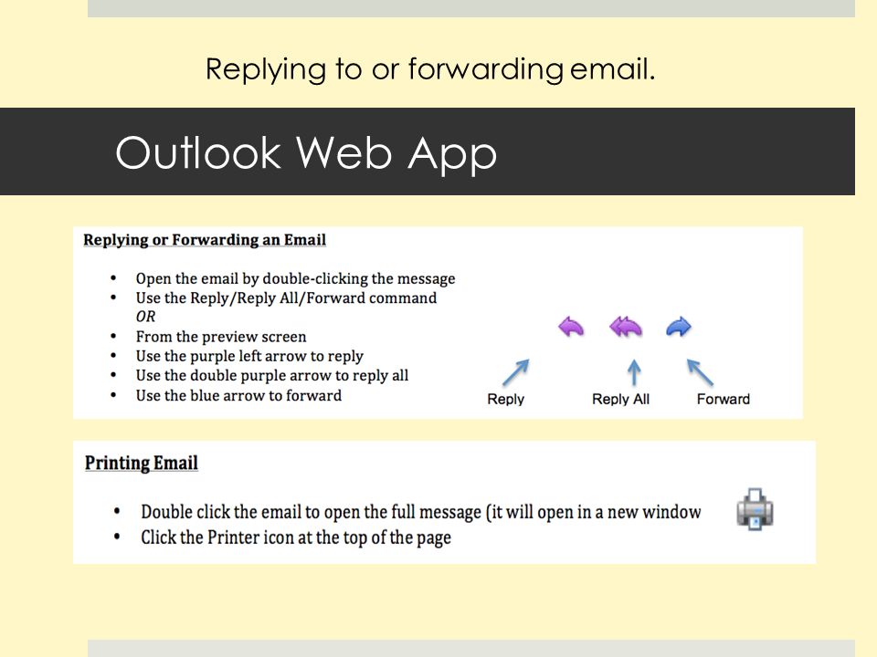 Outlook Web App Replying to or forwarding  .