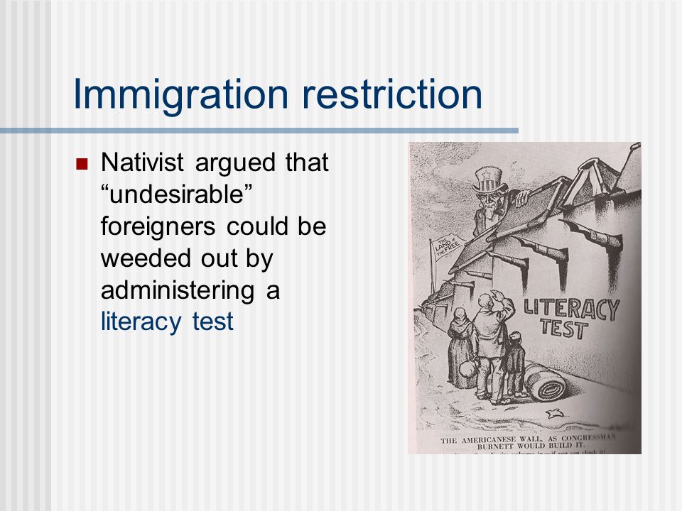 Nativism Nativism is a preference for native born people.