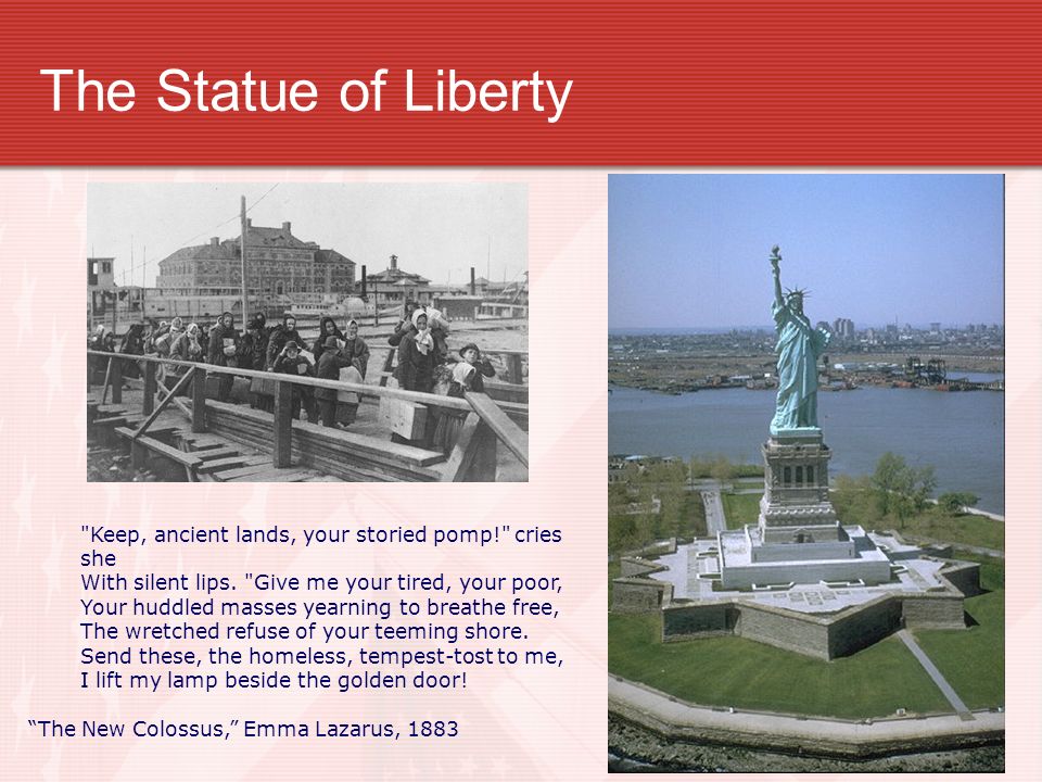 The Statue of Liberty Keep, ancient lands, your storied pomp! cries she With silent lips.