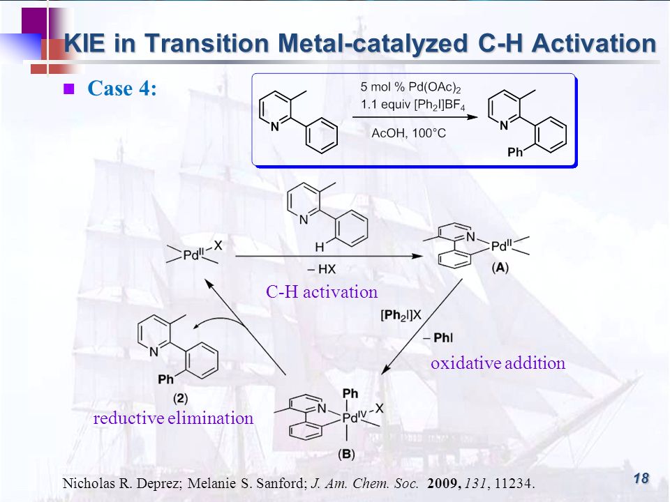 KIE in Transition Metal-catalyzed C-H Activation 18 Case 4: Nicholas R.