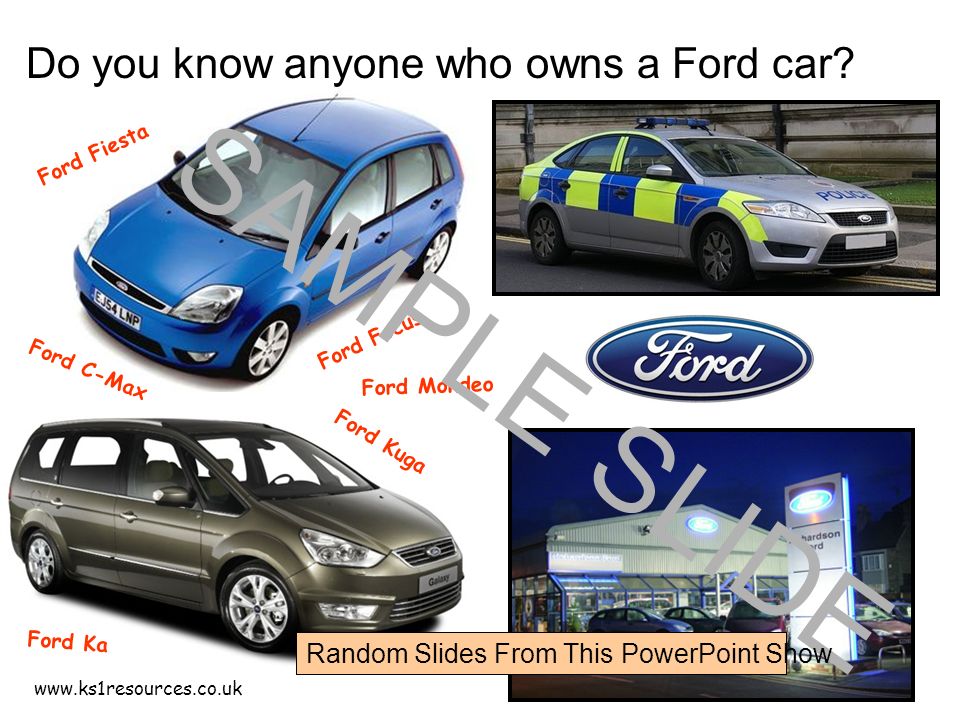 Do you know anyone who owns a Ford car.