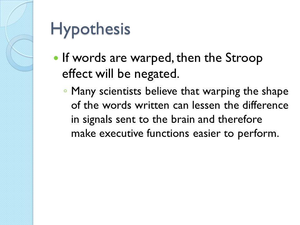 stroop effect conclusion