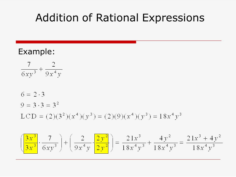 Example: Addition of Rational Expressions
