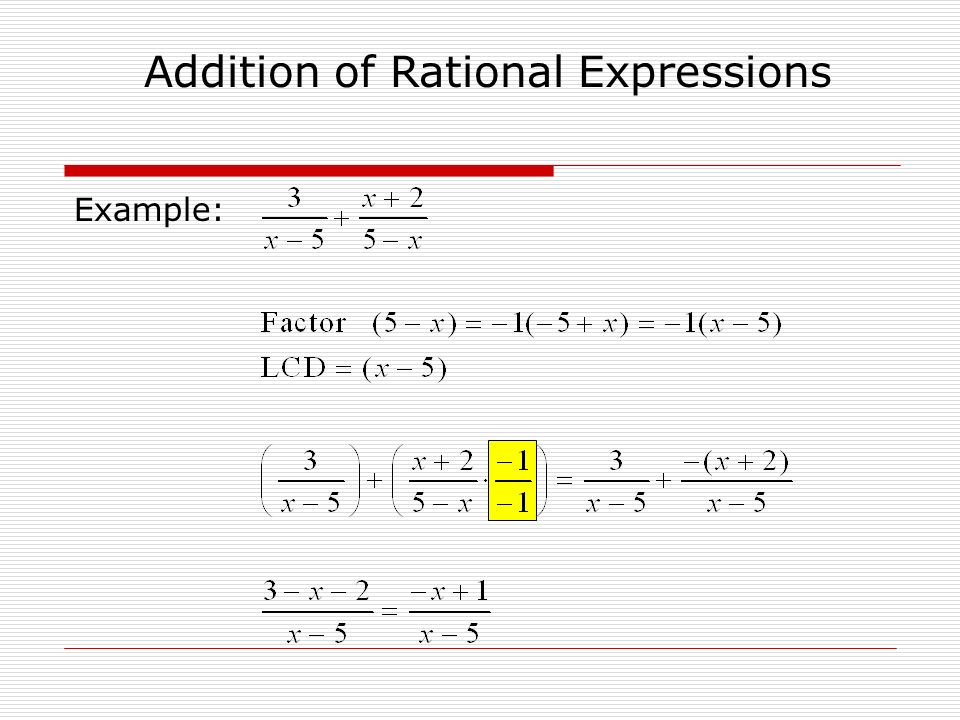 Example: Addition of Rational Expressions