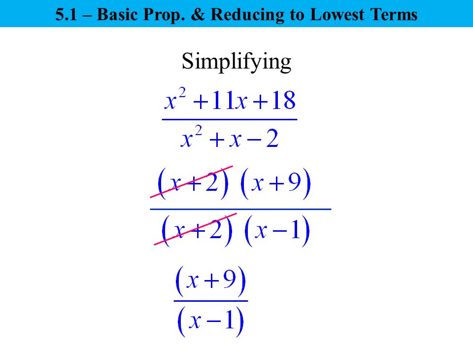 Simplifying 5.1 – Basic Prop. & Reducing to Lowest Terms