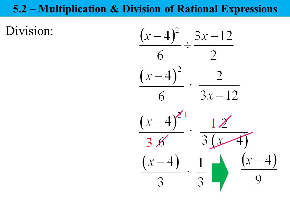 Division: 5.2 – Multiplication & Division of Rational Expressions