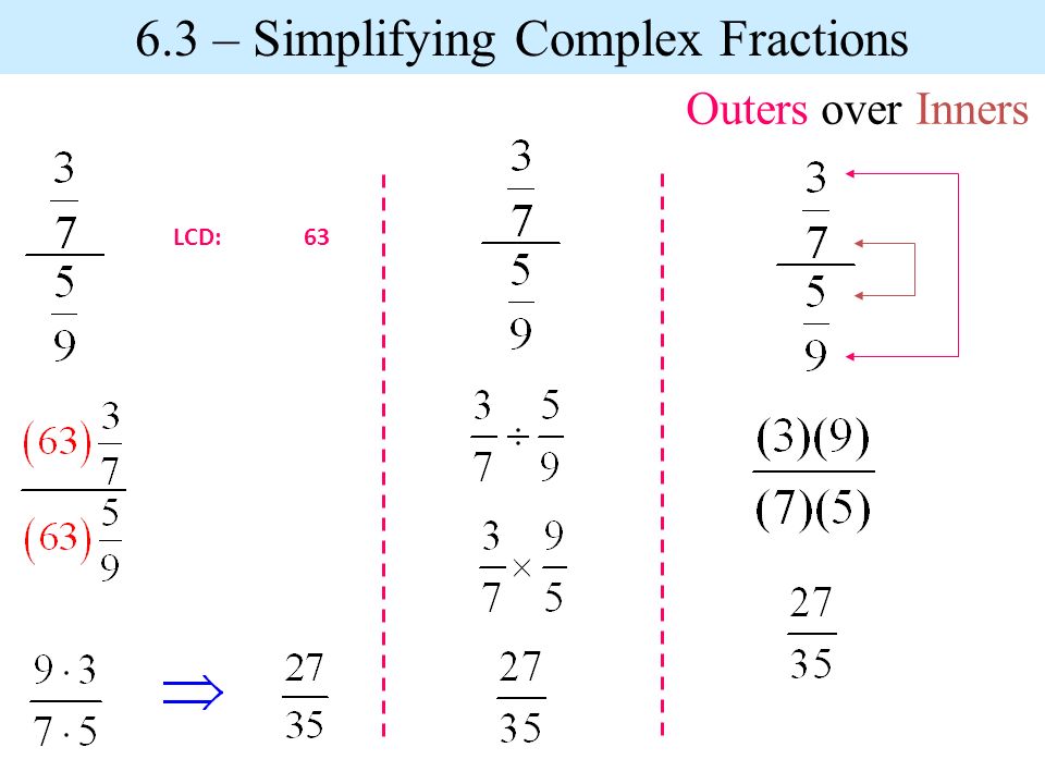 LCD:63 Outers over Inners 6.3 – Simplifying Complex Fractions
