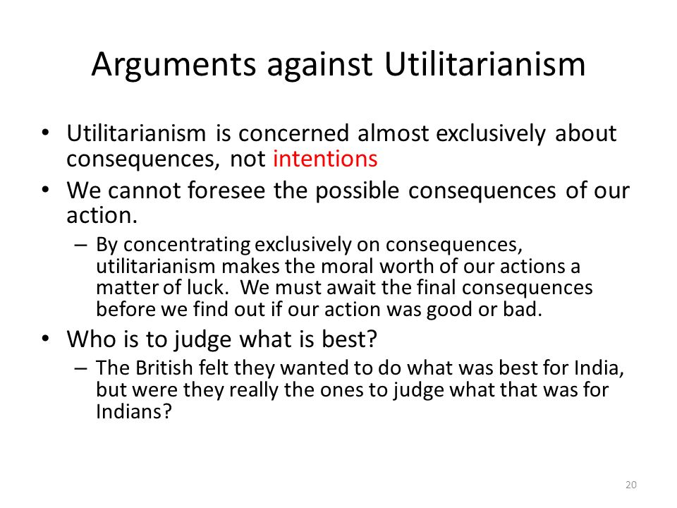 arguments for and against utilitarianism