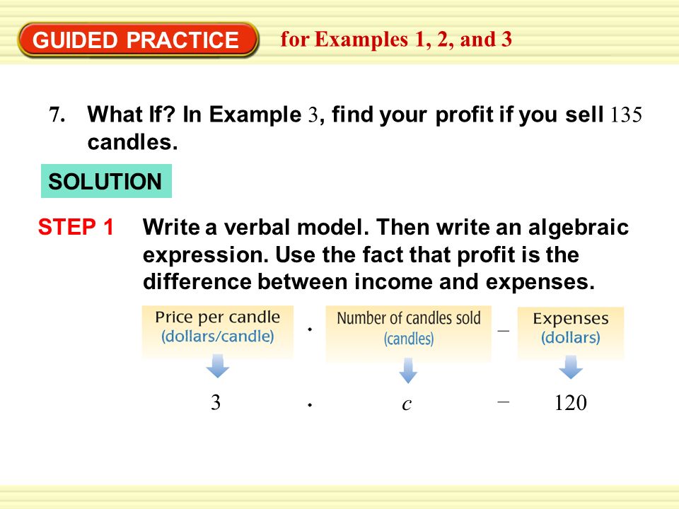Warm-Up Exercises GUIDED PRACTICE for Examples 1, 2, and 3 What If.