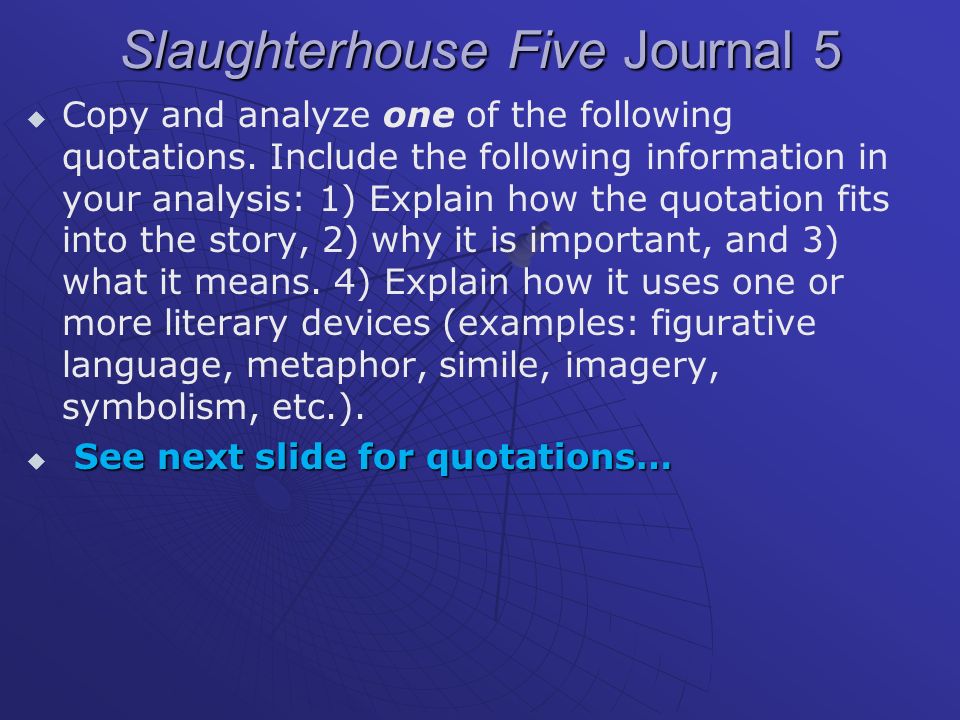 literary devices in slaughterhouse five