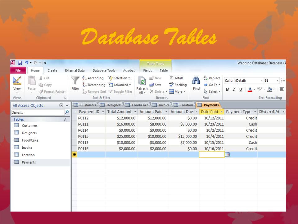 Database Tables