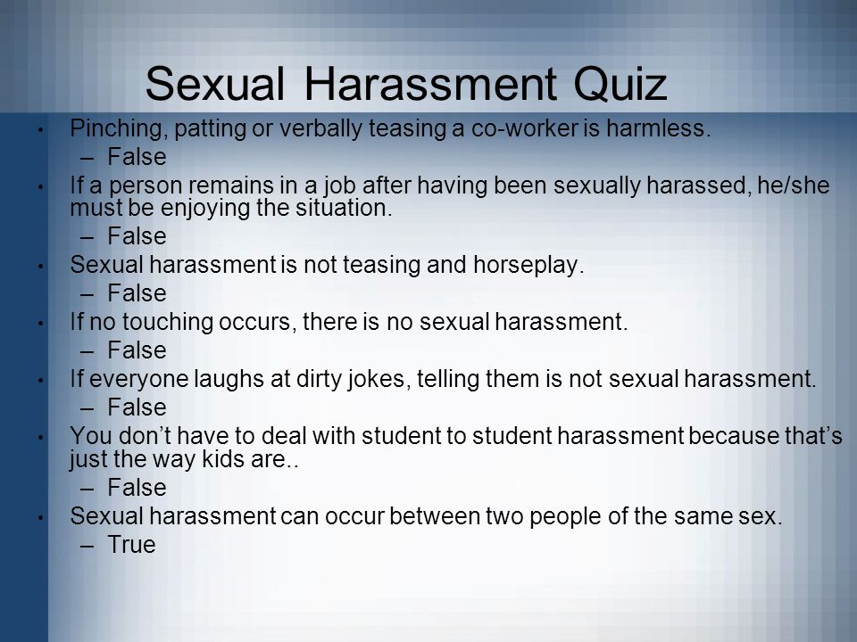 sexual harassment quiz for colleges Women mature video